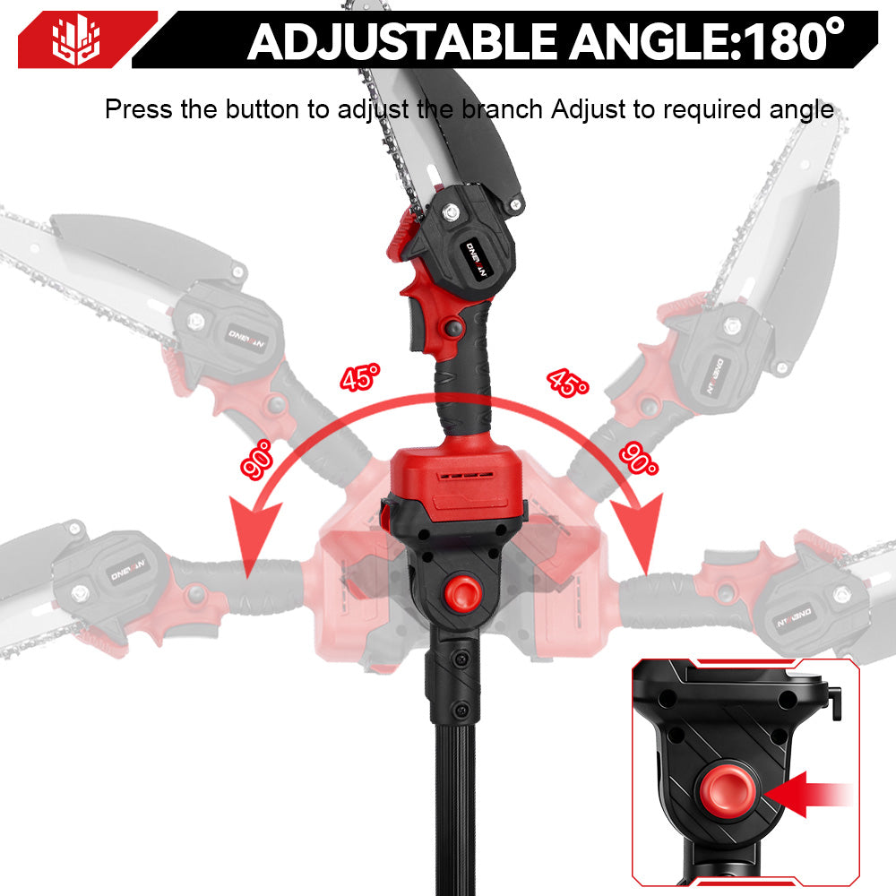 ONEVAN 6" Chainsaw & 25mm Pruner with 2m Telescoping Pole Brushless Cordless Combo Kit
