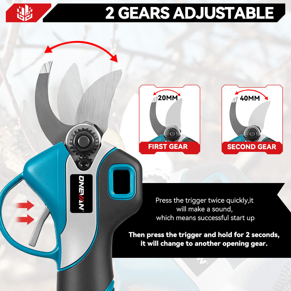 ONEVAN 30mm Brushless Cordless Pruning Shears Kit (2-Speed) | For Makita 18V Battery