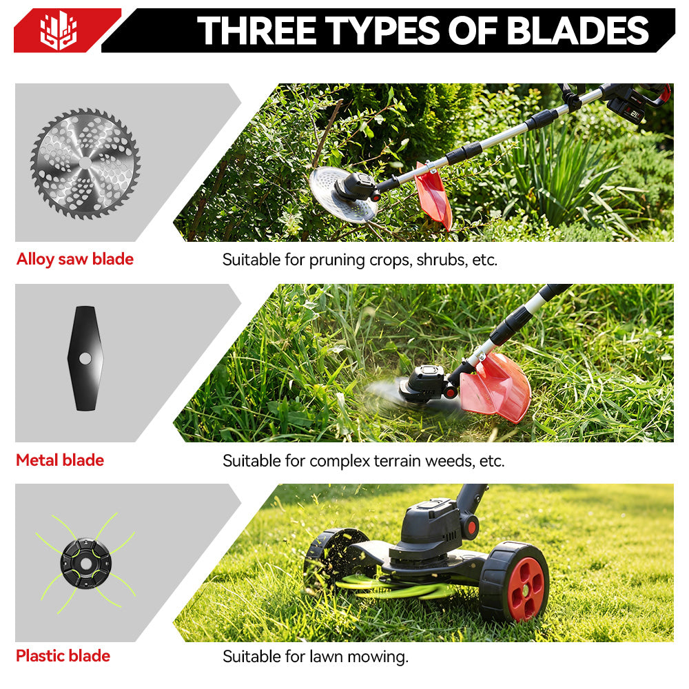 ONEVAN 9" Cordless Brushless Lawn Mower Kit with Wheels – Adjustable 45° Head | For Makita 18V Battery