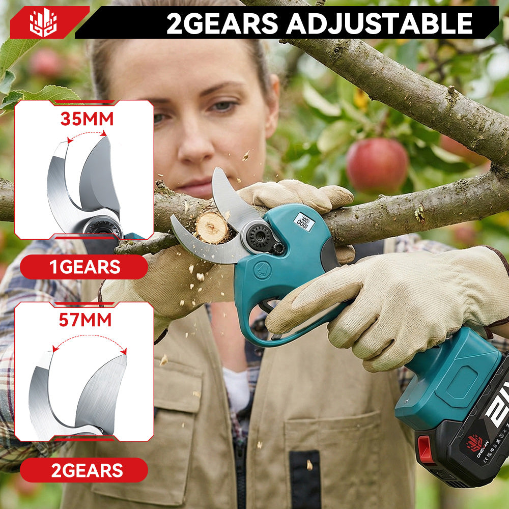 ONEVAN 45mm Brushless Cordless Electric Pruning Shears With 2m Telescoping Pole