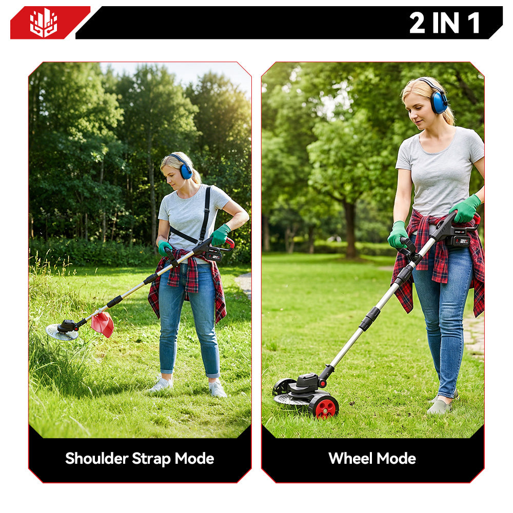 ONEVAN 9" Cordless Brushless Lawn Mower Kit with Wheels – Adjustable 45° Head | For Makita 18V Battery