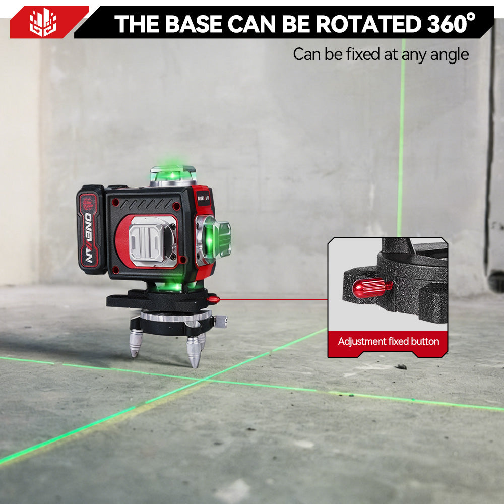 ONEVAN LK-822 Pro 16-Line 4D Laser Level | Metal Base & Lifting Platform | 1M Tripod Included