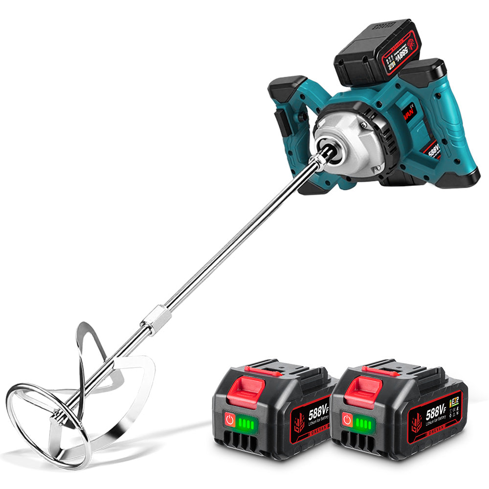 ONEVAN 6-Speed Cordless Brushless Concrete Mixer, LED Display | For Makita 18-21V Battery