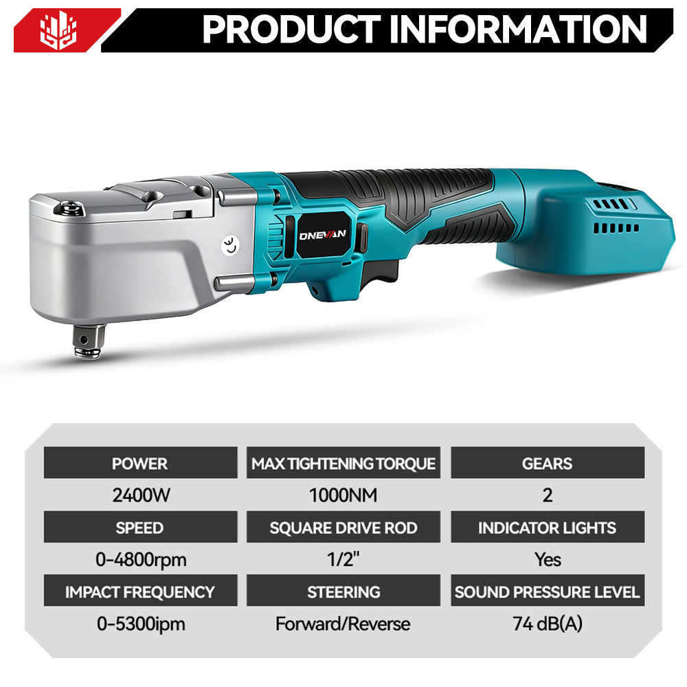 Llave de impacto ONEVAN de 3/4" y 3500 N·m y llave de trinquete de 1/2'' y 1000 N·m, sin escobillas, kit combinado de 2 piezas, 3,0 Ah