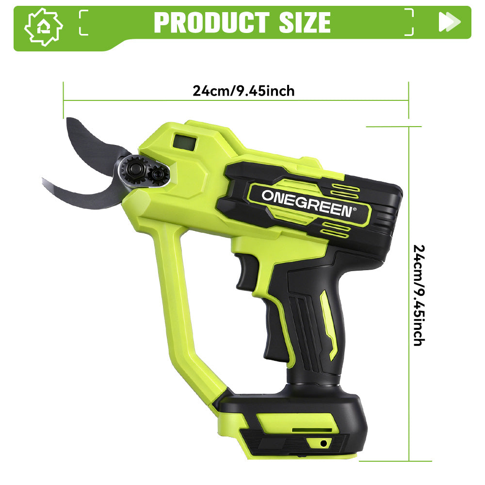 ONEVAN 30mm Brushless Cordless Pruning Shears Kit with Counter & Battery Display