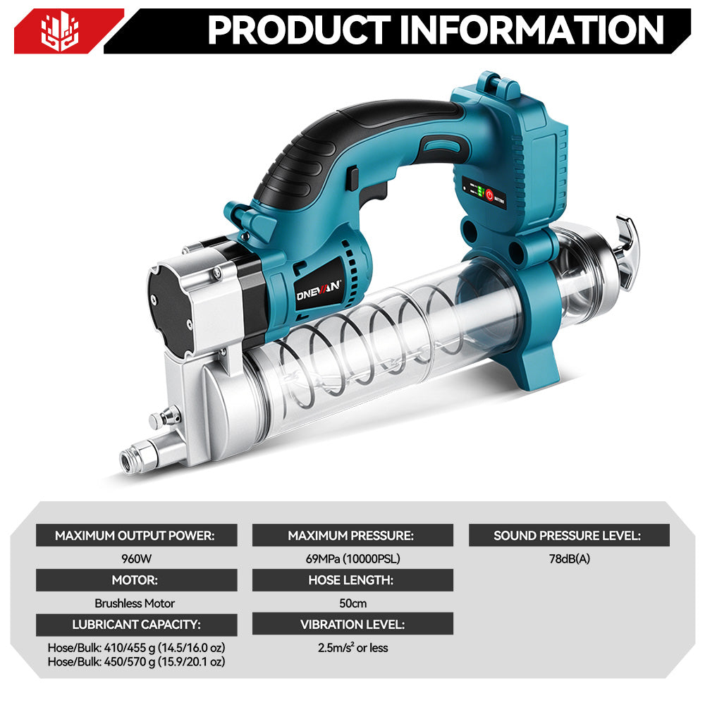 ONEVAN 3/4" 3500 Nm Schlagschrauber & 10000PSL Fettpresse, bürstenloser Akku, 2-teiliges Kombi-Set, 3,0 Ah