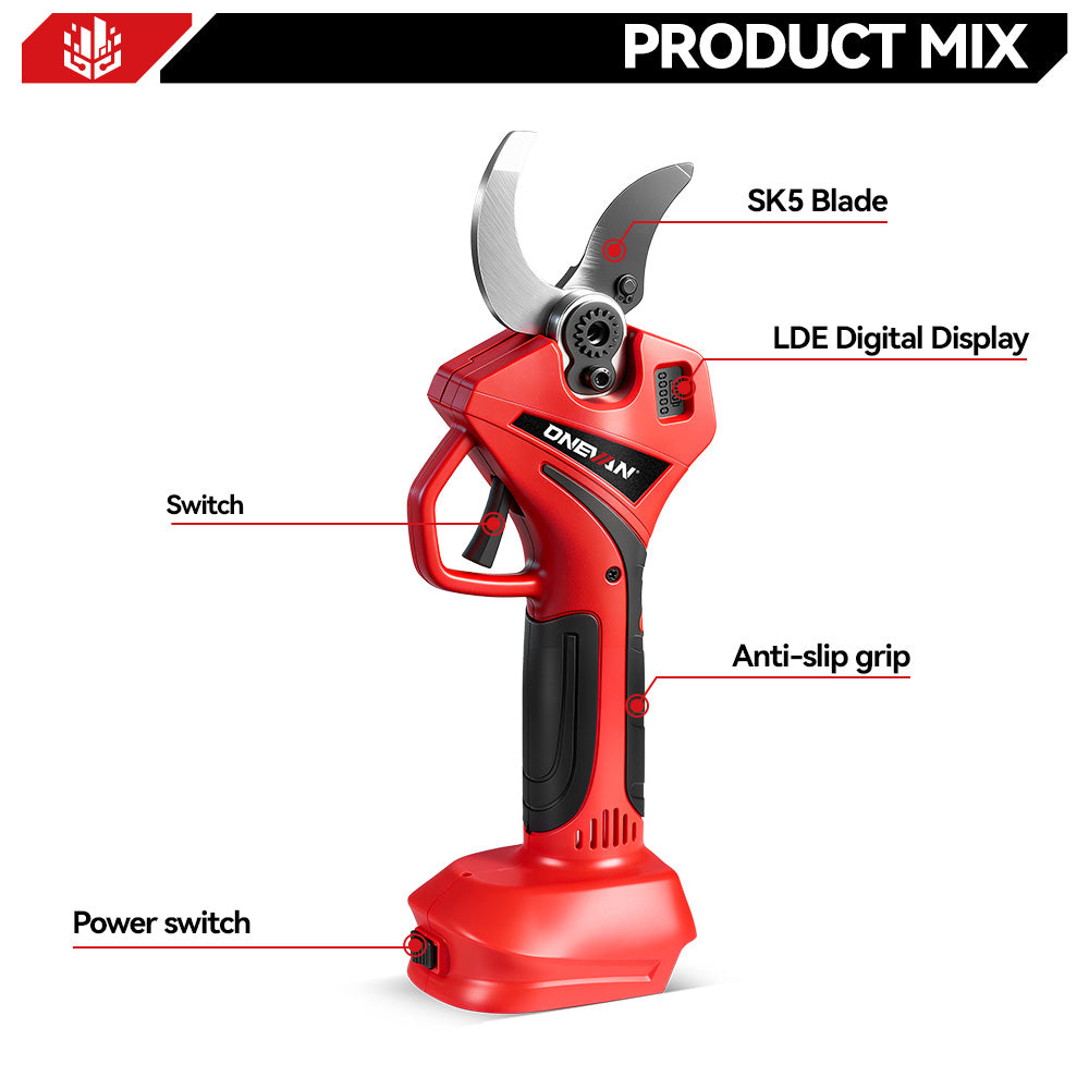 ONEVAN 61mm Brushless Cordless Electric Pruning Shears | For Makita 18V Battery