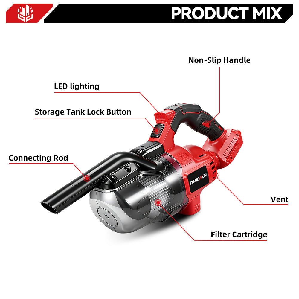 ONEVAN 0.7L Cordless Handheld Vacuum Cleaner | For Makita 18V Battery