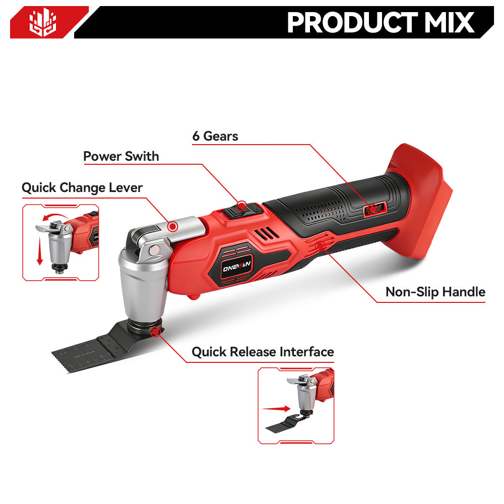 ONEVAN Cordless Oscillating Multi Tool 6 Gears | For Makita 18V Battery