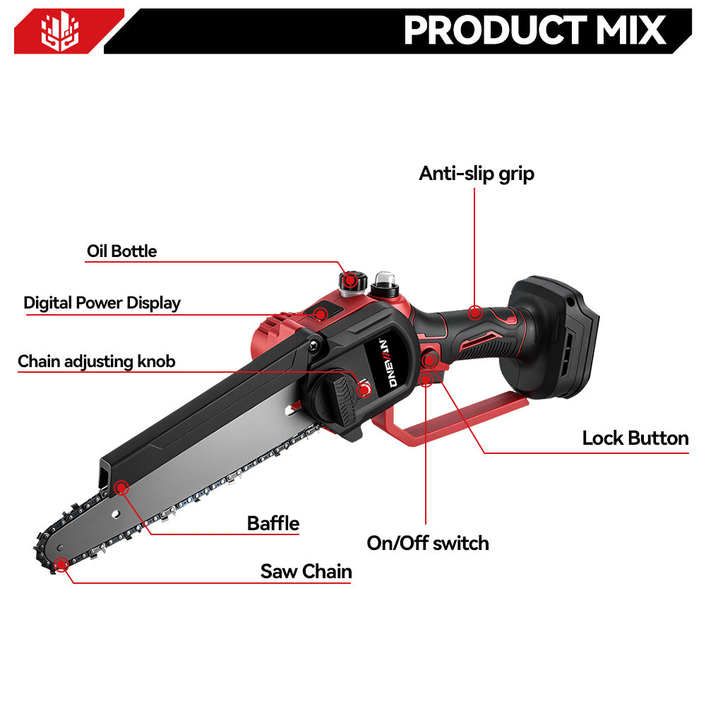 ONEVAN 8" Cordless Brushless Outdoor Pruning Saw | For Makita 18V Battery