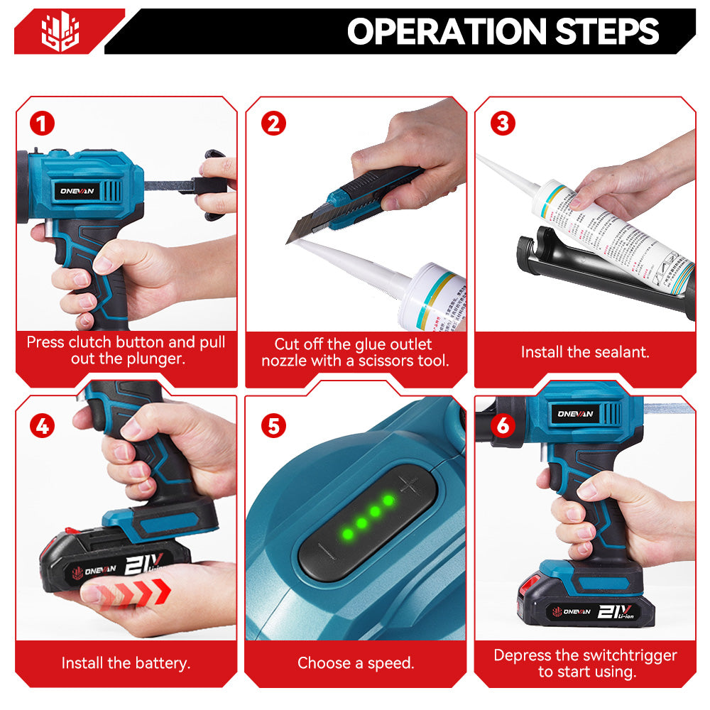 ONEVAN  Cordless Electric Caulking Gun | For Makita 18V Battery