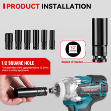 ONEVAN 1/2" 520N·m Cordless Impact Wrench (Includes 12 Accessories) | For Makita 18V Battery