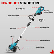 ONEVAN 4000W Battery String Trimmer Brushless Lawn Mower Foldable | For Makita 18V Battery
