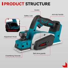 ONEVAN 18V Handheld Cordless Electric Planer Woodworking Tool | For Makita 18V Battery