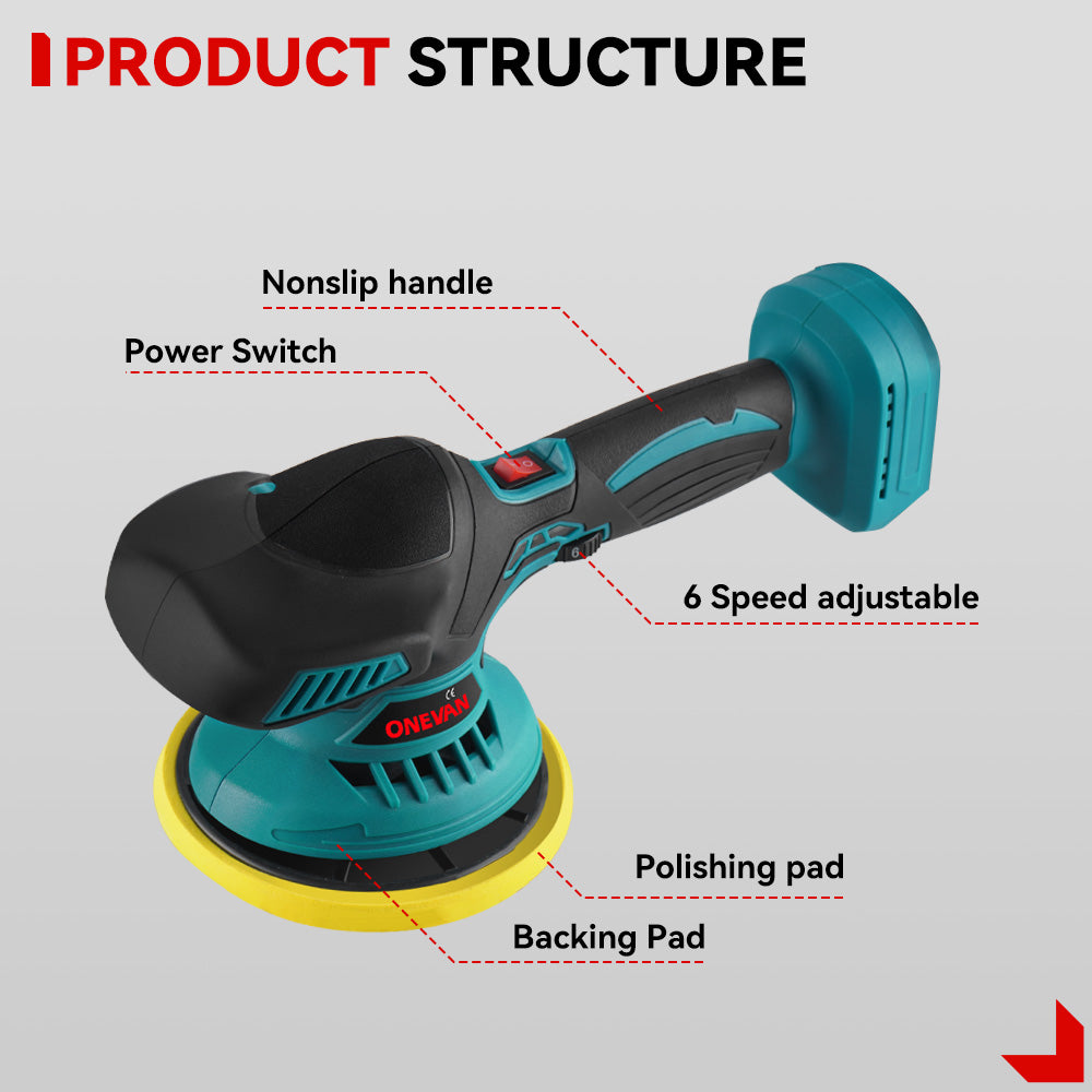 2PCS Cordless Combo Kit Tools Impact Wrench+Polishing Machine Set