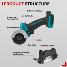 ONEVAN 76mm Brushless Cordless Angle Grinder | For Makita 18V Battery