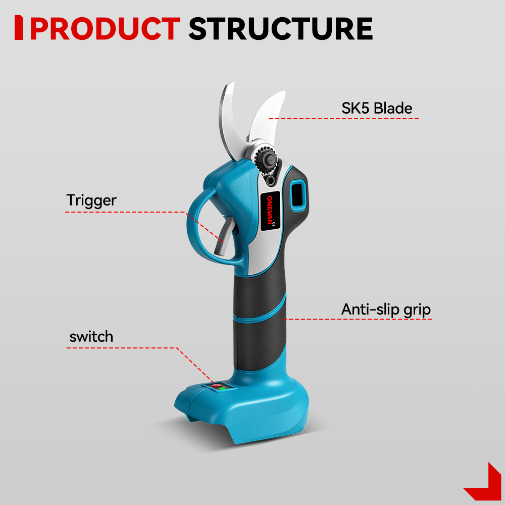 ONEVAN 30mm Brushless Cordless Pruning Shears Kit (2-Speed) | For Makita 18V Battery
