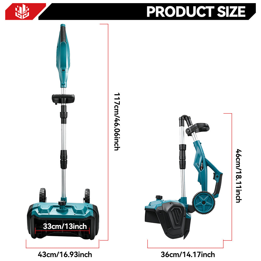 Pala quitanieves inalámbrica ONEVAN de 12" sin escobillas, plegable con ruedas | Para batería Makita de 18 V