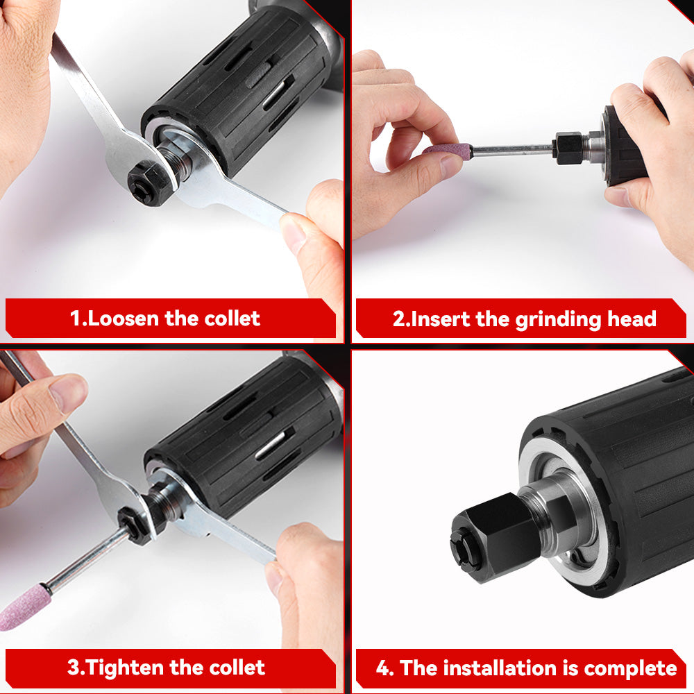 ONEVAN 6mm Brushless Cordless Die Grinder with 4-Speed Variable Adjustment | For Makita 18V Battery