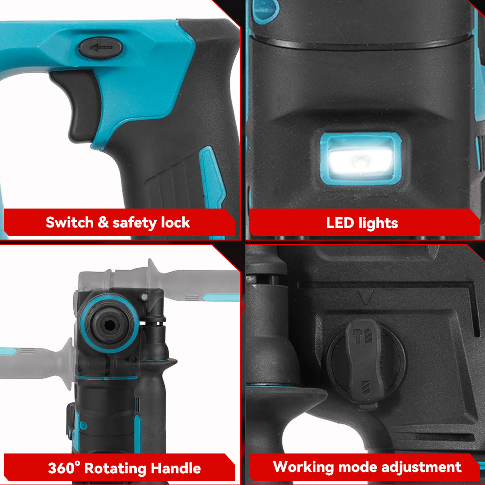 ONEVAN 2500W Brushless Cordless Hammer Impact Drill | For Makita 18-21V Battery
