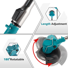 Cortadora de césped inalámbrica ONEVAN de 3000 W, recortadora de hilo sin escobillas, desmalezadora plegable | Para batería Makita de 18 V