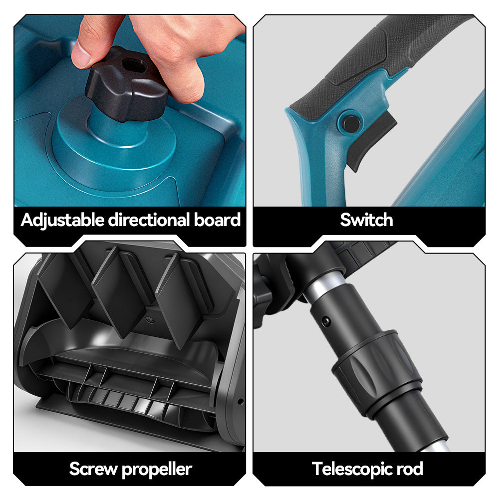 Pala quitanieves inalámbrica ONEVAN de 12" sin escobillas, plegable con ruedas | Para batería Makita de 18 V