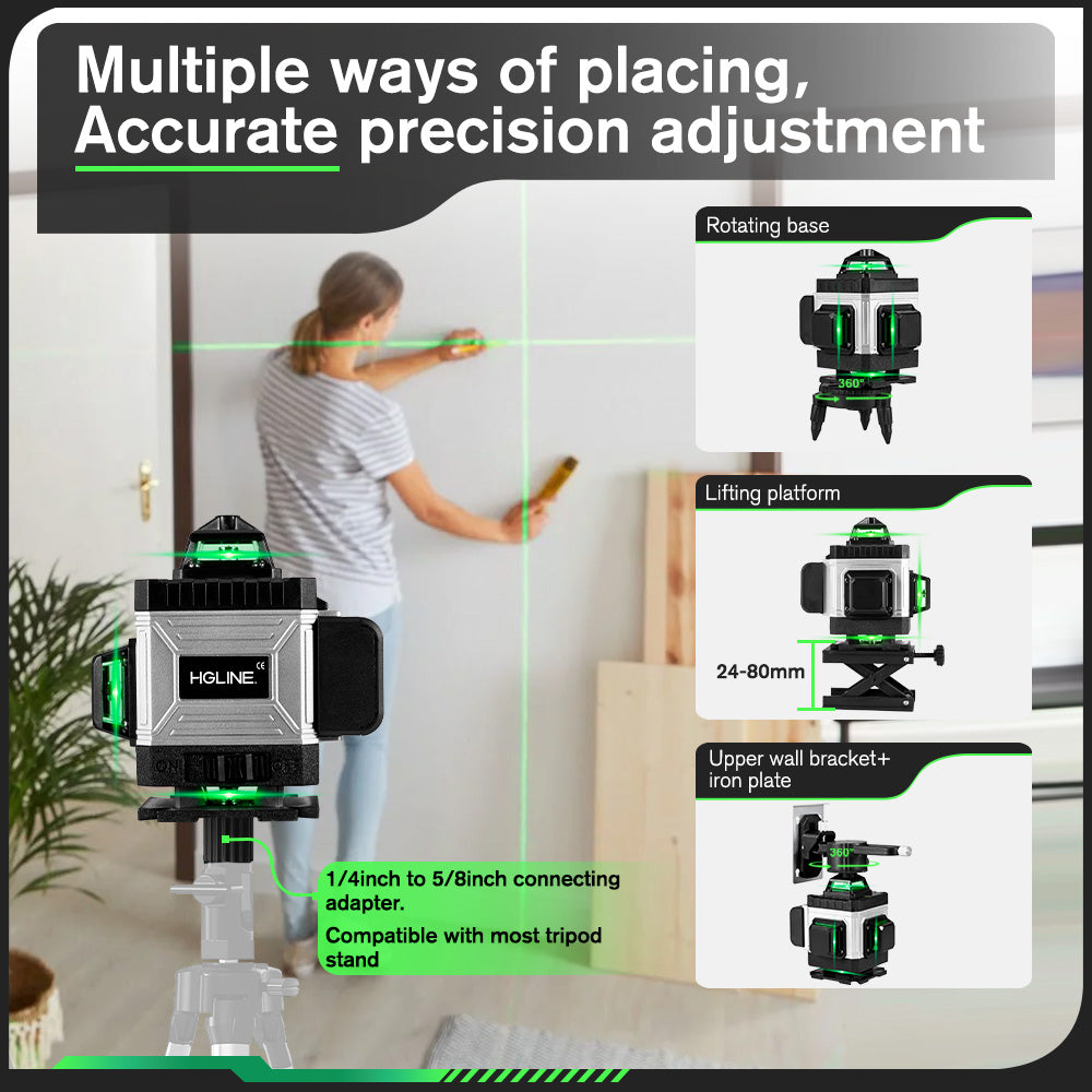 ONEVAN 4D 16-Line Laser Level – Upgraded Version SKU006252 with Tripod & Accessories