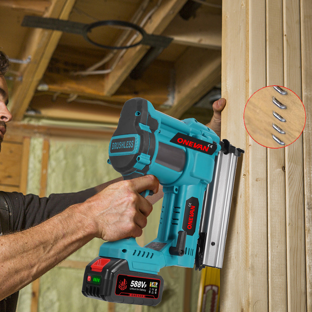 Clavadora y grapadora inalámbrica ONEVAN 2 en 1 sin escobillas | Para batería Makita de 18 V