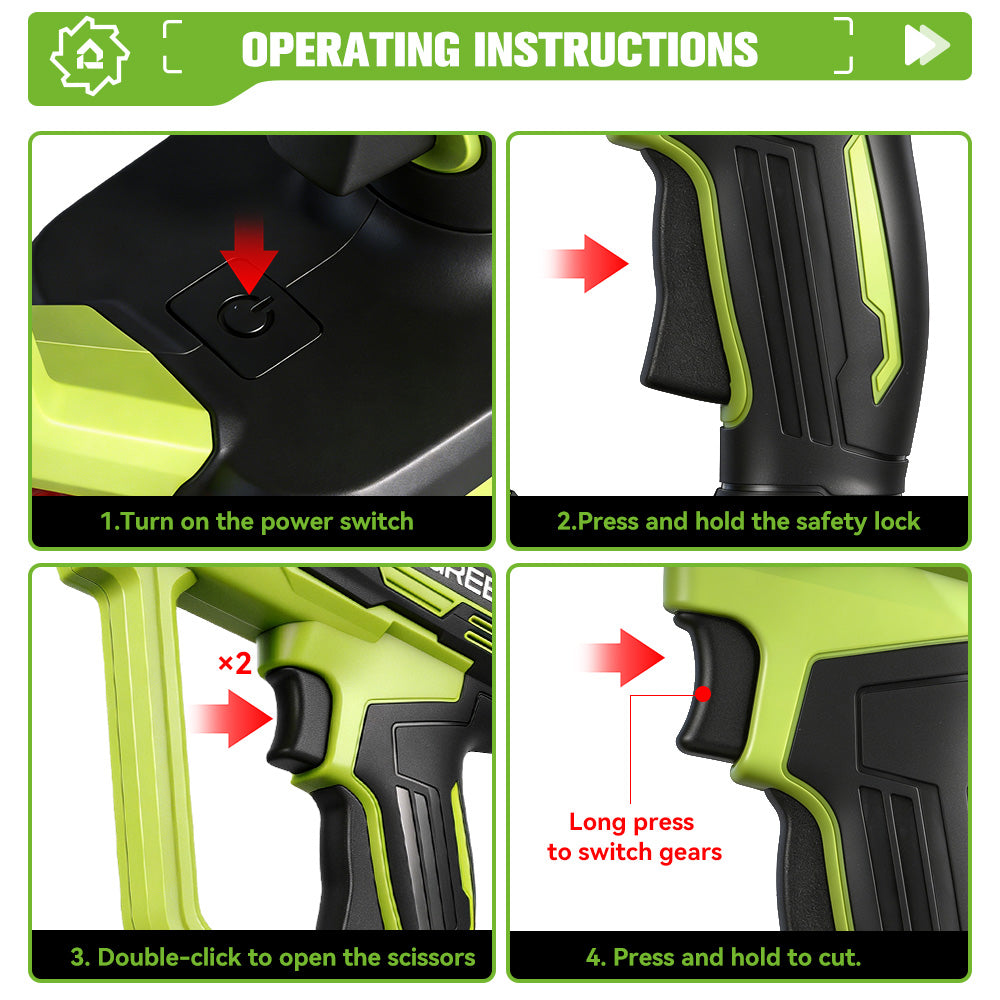 ONEVAN 30mm Brushless Cordless Pruning Shears Kit with Counter & Battery Display