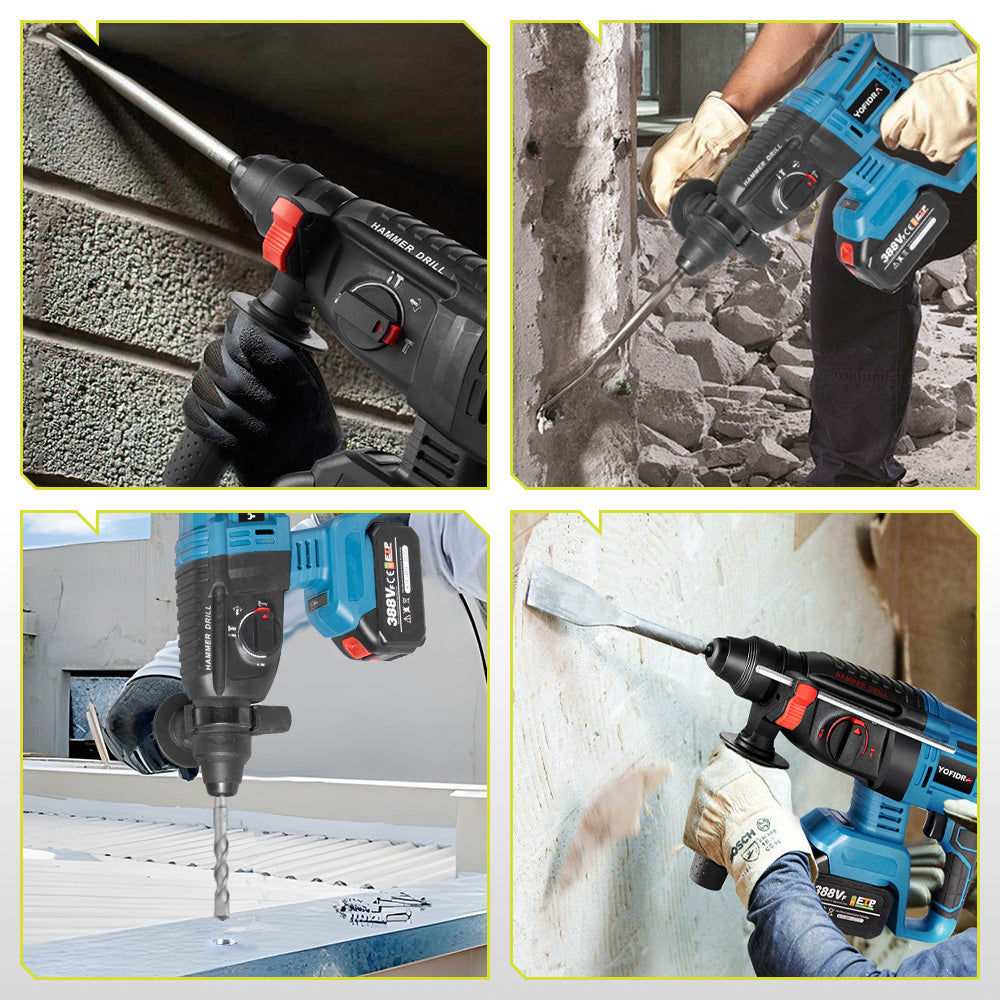 Taladro percutor inalámbrico ONEVAN de 26 mm y 1680 W sin escobillas | Para batería Makita de 18 V
