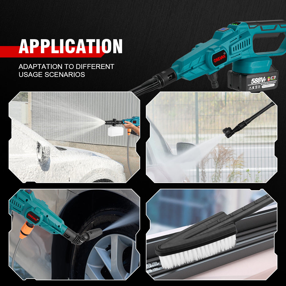 ONEVAN 3500W 200Bar Brushless Electric High Pressure Car Washer | For Makita 18V Battery