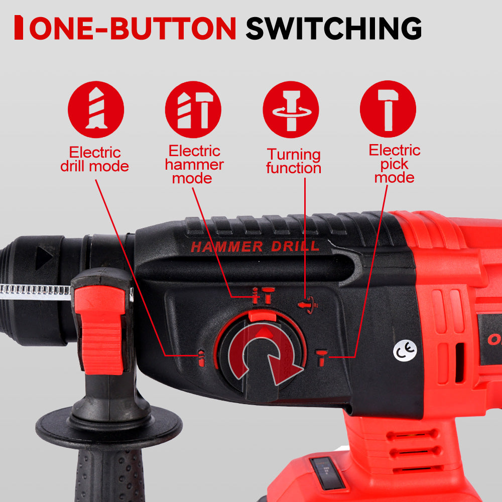 Taladro percutor inalámbrico ONEVAN de 26 mm y 2000 W sin escobillas | Para batería Makita de 18 V