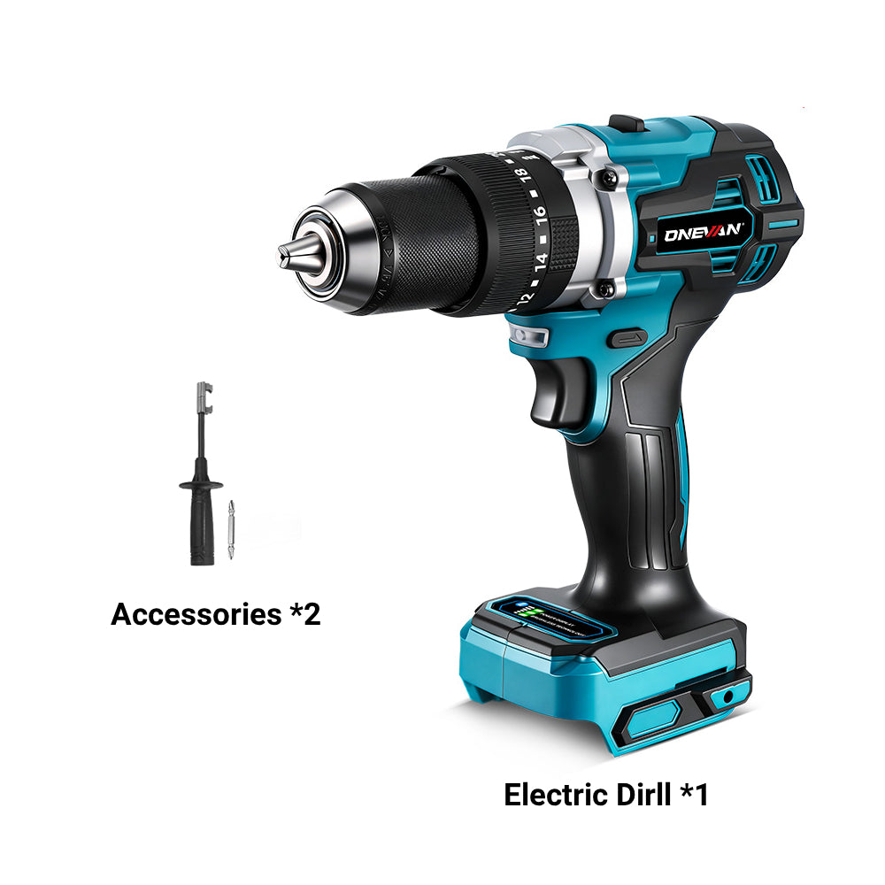 ONEVAN 1/2" 1200N·m Impact Wrench & 125mm Grinder & 13mm Drill Brushless Cordless 3‑Pc. Combo Kit 3.0Ah