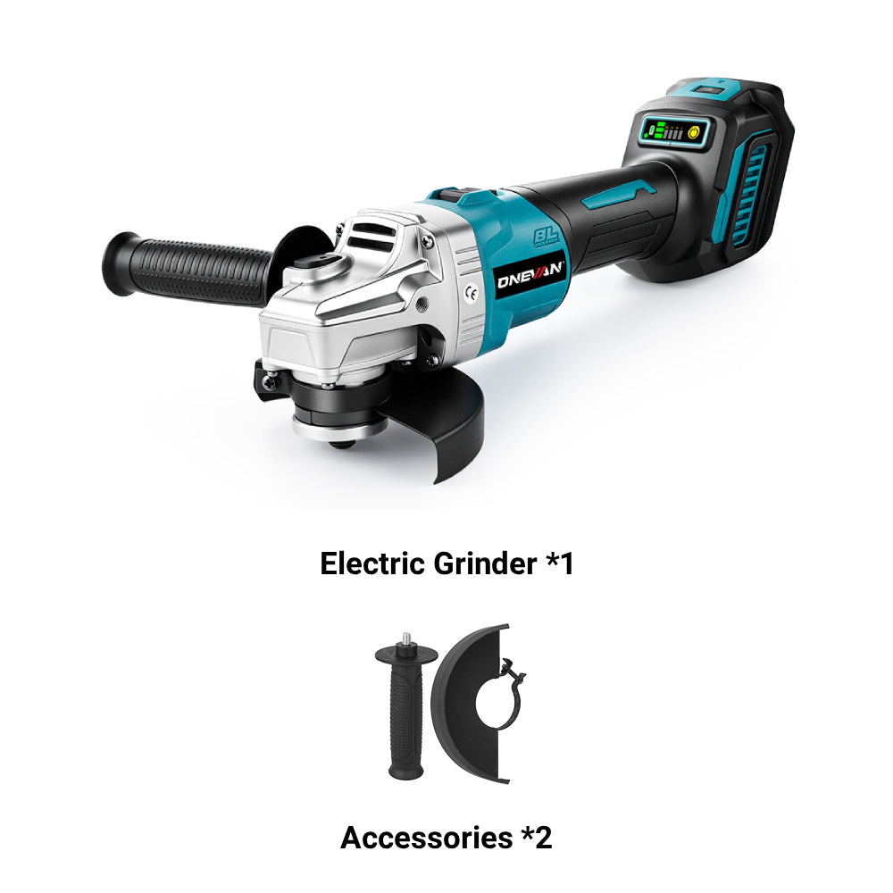 ONEVAN 1/2" 1200N·m Impact Wrench & 125mm Grinder & 13mm Drill Brushless Cordless 3‑Pc. Combo Kit 3.0Ah