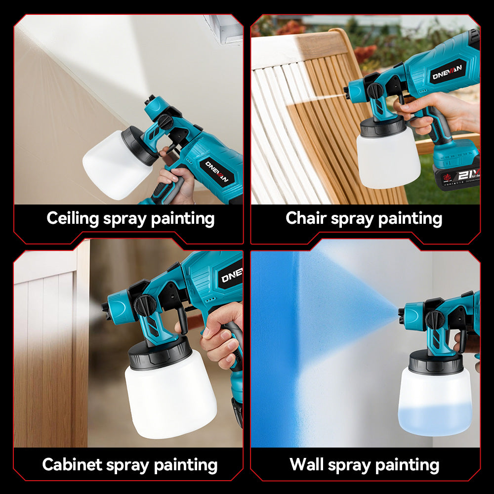 ONEVAN 1000ML Electric Cordless Paint Spray Gun | For Makita 18V Battery