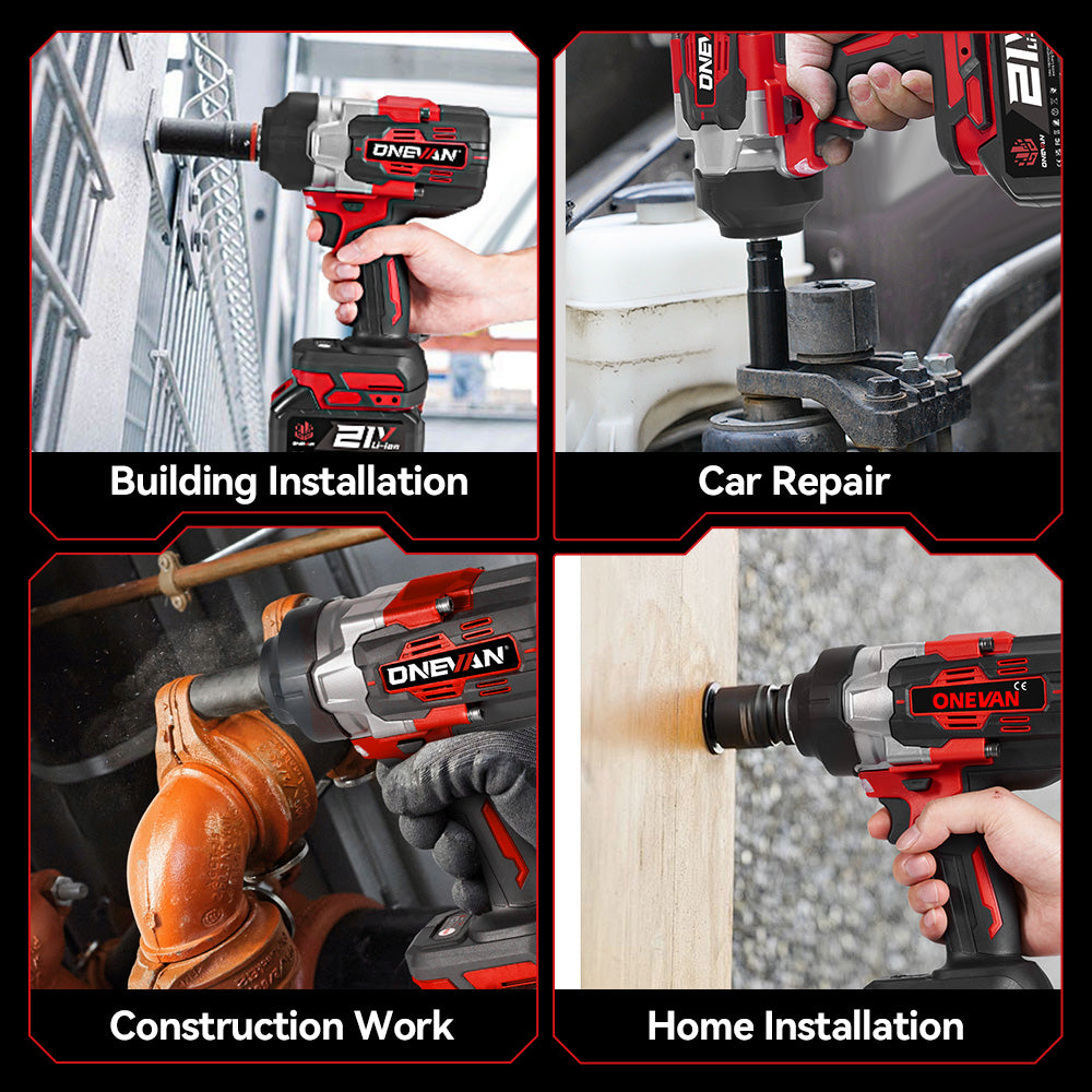 ONEVAN 1/2" 2800N·m Brushless Cordless Impact Wrench(4.5Ah Battery Upgrade – Long Lasting Power) | For Makita 18V Battery