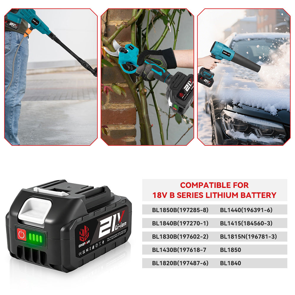 ONEVAN 18-21V Rechargeable Lithium-Ion Battery 3.0Ah