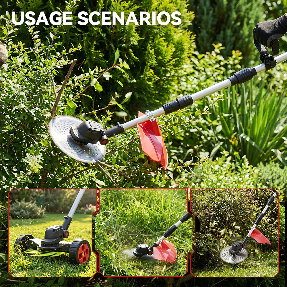 ONEVAN 9" Cordless Brushless Lawn Mower Kit with Wheels – Adjustable 45° Head | For Makita 18V Battery