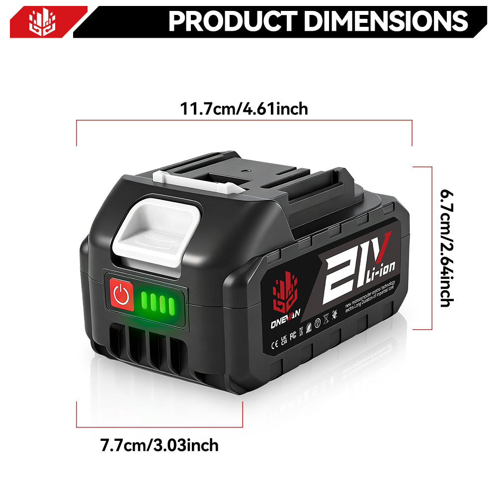 ONEVAN 18-21V Rechargeable Lithium-Ion Battery 3.0Ah