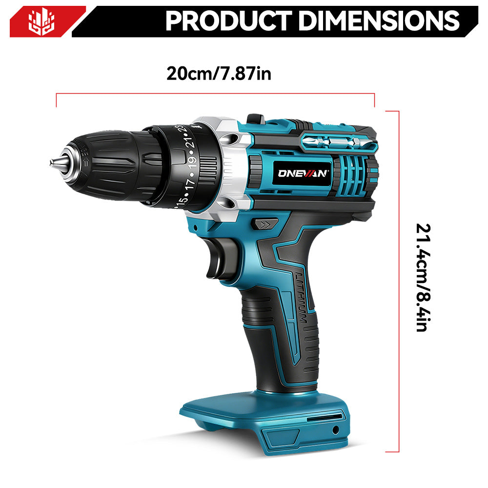 ONEVAN 0.8-10mm Cordless Impact Drill Electric Screwdriver Set With 24/34 Accessories | For Makita 18V Battery