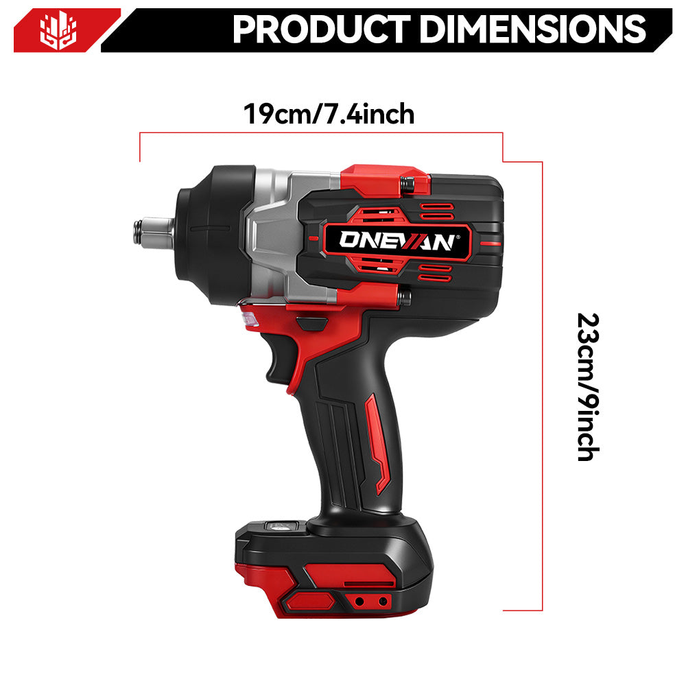 ONEVAN 1/2" 2800N·m Brushless Cordless Impact Wrench(4.5Ah Battery Upgrade – Long Lasting Power) | For Makita 18V Battery