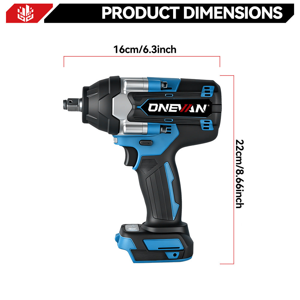 ONEVAN 1/2" 1800N·m Torque Brushless Cordless Impact Wrench | For Makita 18V Battery