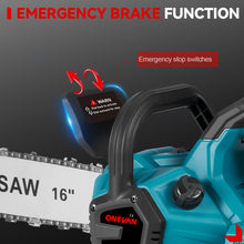 ONEVAN 16" Brushless Cordless Chainsaw with Digital Display | For Makita 18V Battery