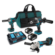 ONEVAN 1/2" Impact Wrench & 13mm Electric Drill & 125mm Angle Grinder Brushless Cordless 3‑Pc. Combo Kit 6.0Ah
