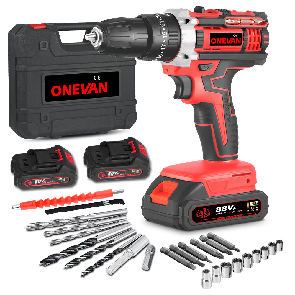 ONEVAN 0.8-10mm Cordless Impact Drill Electric Screwdriver Set With 24/34 Accessories | For Makita 18V Battery
