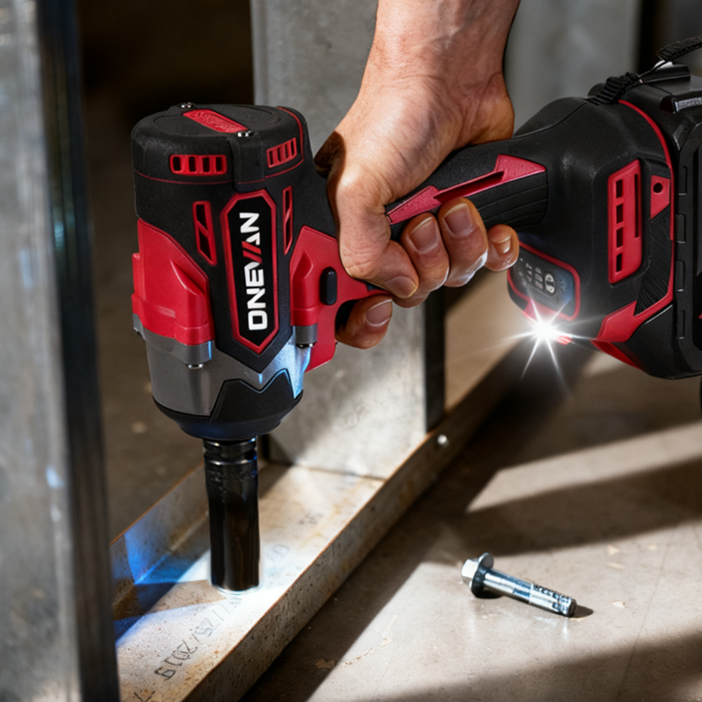 ONEVAN 1/2" 500N·m Brushless Cordless Impact Wrench (31-Piece Accessory) | For Makita 18V Battery