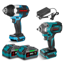 ONEVAN 1/2" 1200N·m & 1/2" 1800N·m Impact Wrench Brushless Cordless 2-Pc. Combo Kit 6.0Ah