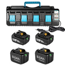 ONEVAN 4 Slot-18V 6.0Ah 9.0Ah Li-Ion Battery Kit for Makita 18V Batteries