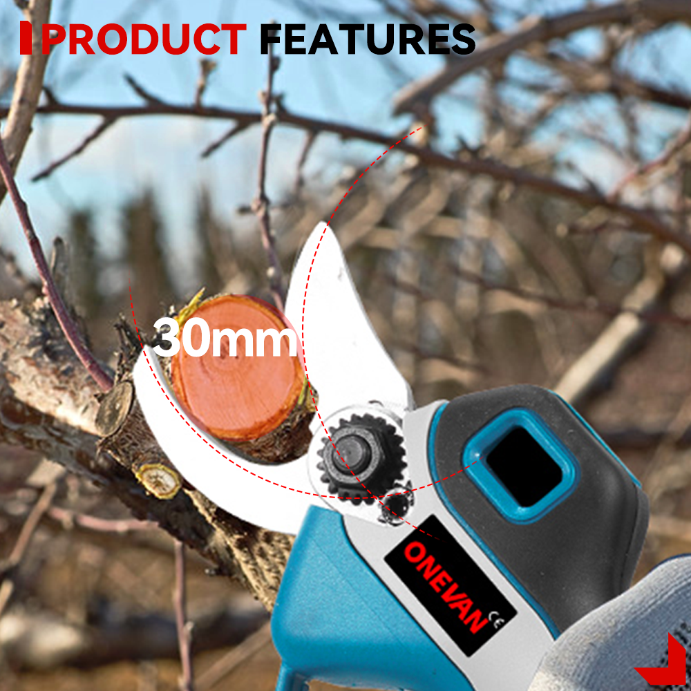 ONEVAN 30mm Brushless Cordless Pruning Shears Kit (2-Speed) | For Makita 18V Battery