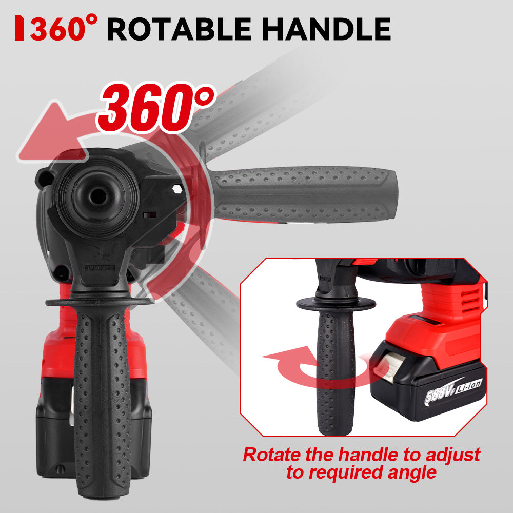 Taladro percutor inalámbrico ONEVAN de 26 mm y 2000 W sin escobillas | Para batería Makita de 18 V